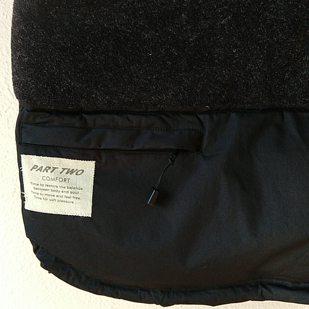 PART TWO Copenhagen Reversible Black Down Puffer Vest Canvas & Fleece M - Picture 6 of 15